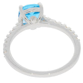 Sterling Silver Semi Mount Ring Setting Cushion CU 7X7mm White Topaz D - PJC24 - Syzjewelry